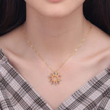 Fire Opal Pendant Orange Garnet Women Jewelry Pendant Necklace