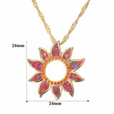 Fire Opal Pendant Orange Garnet Women Jewelry Pendant Necklace