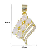 Pink Fire Opal CZ Yellow Pendant - OD6927-28