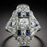 Enamel CZ Silver Plated Ring Women Size 6-9 NJ61