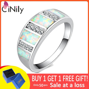Fire Opal Ring with Cubic Zirconia Silver Plating Size 6-11