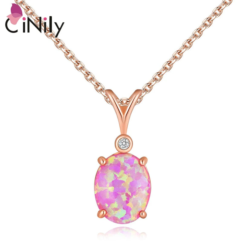 Pink Fire Opal CZ 925 Silver Pendant