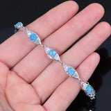 Fire Opal Half Chain Bracelet Evil Eye Woman