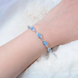 Fire Opal Half Chain Bracelet Evil Eye Woman