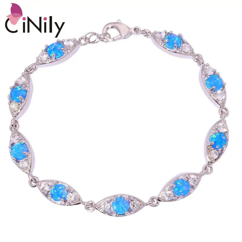 Fire Opal Half Chain Bracelet Evil Eye Woman