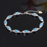 Fire Opal Half Chain Bracelet Evil Eye Woman