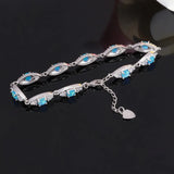 Fire Opal Half Chain Bracelet Evil Eye Woman