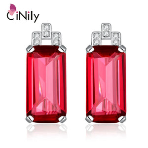 Emerald Ruby Sapphire 925 Silver Stud Earrings for Women SE044-46