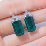 Emerald Ruby Sapphire 925 Silver Stud Earrings for Women SE044-46