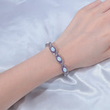 Fire Opal 925 Sterling Silver Chain Bracelet Anniversary Gift Women Jewelry
