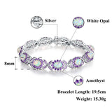 Fire Opal 925 Sterling Silver Chain Bracelet Anniversary Gift Women Jewelry