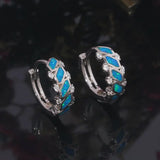 Pink Opal 925 Sterling Silver Hoop Earrings for Party Birthday Gift