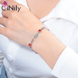 Fire Opal & Orange Garnet Half Chain Bracelets Silver Plated Fine Link Bracelet
