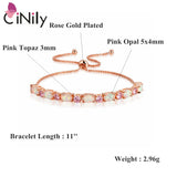 Fire Opal Sliding Link Bracelet Silver Plated Adjustable Jewelry