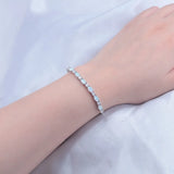 Fire Opal Sliding Link Bracelet Silver Plated Adjustable Jewelry