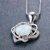 Opal 925 Sterling Silver Pendant for Party Birthday Girl Jewelry