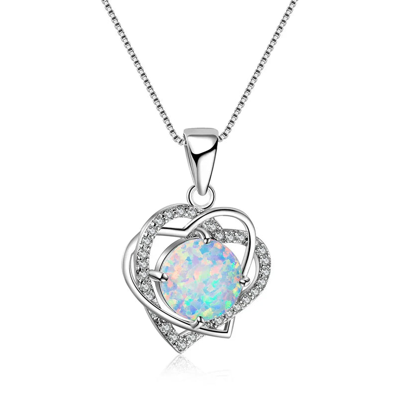 Opal 925 Sterling Silver Pendant for Party Birthday Girl Jewelry