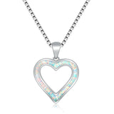Fire Opal Herat Pendant Silver Plated for Women
