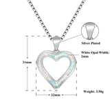 Fire Opal Herat Pendant Silver Plated for Women