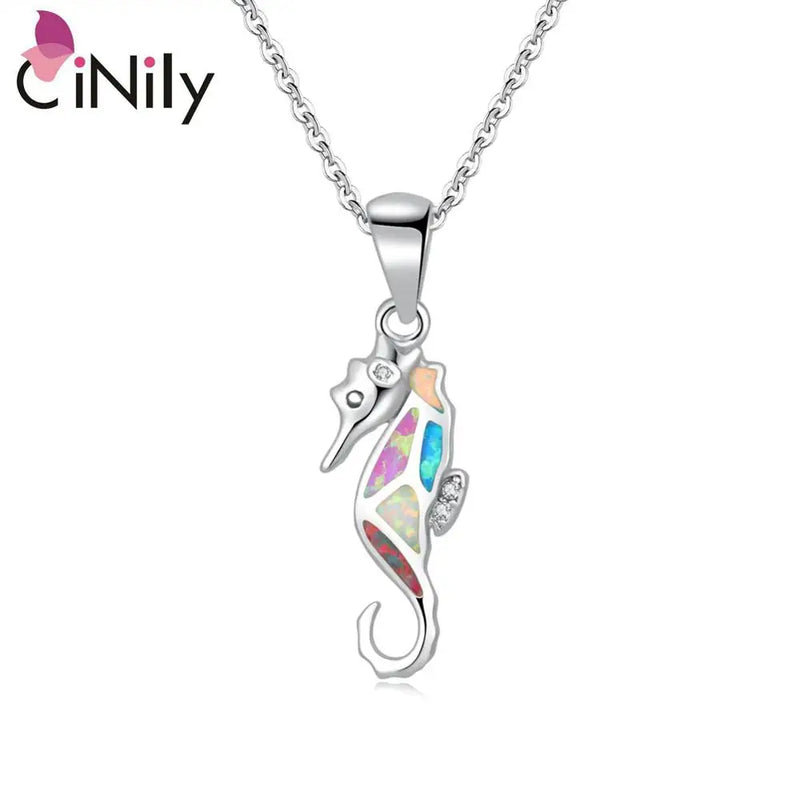 Multi-color Fire Opal CZ Silver Plated Pendant for Women