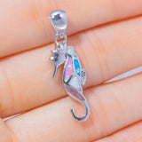 Multi-color Fire Opal CZ Silver Plated Pendant for Women