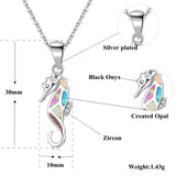 Multi-color Fire Opal CZ Silver Plated Pendant for Women