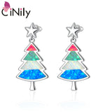 Multicolor Christmas Opal 925 Silver Earrings Party Gift OH4763