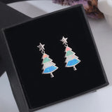 Multicolor Christmas Opal 925 Silver Earrings Party Gift OH4763