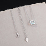 Natural Stone Fire Opal Pendant Necklace Silver Plated Women Jewelry