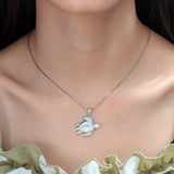 Fire Opal Silver & Rose Necklace Pendant