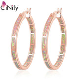 Pink Fire Opal Large Hoop Earrings Rose Rainbow Circle Cocktail Party Jewelry