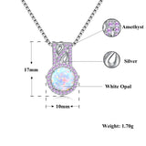 Purple Zircon Opal 925 Silver Pendant for Women Jewelry Party Gift