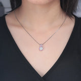 Purple Zircon Opal 925 Silver Pendant for Women Jewelry Party Gift