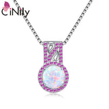 Purple Zircon Opal 925 Silver Pendant for Women Jewelry Party Gift