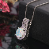Purple Zircon Opal 925 Silver Pendant for Women Jewelry Party Gift