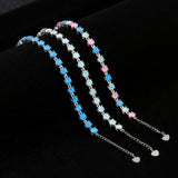 Round Shape Opal 925 Sterling Silver Bracelets Bohemia Anniversary Gift Women