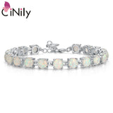 Round Shape Opal 925 Sterling Silver Bracelets Bohemia Anniversary Gift Women
