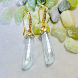 Geometric Green Stone Earrings Funny Musical Symbol Dangle Earrings