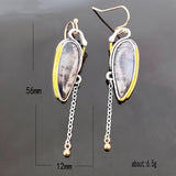 Geometric Green Stone Earrings Funny Musical Symbol Dangle Earrings