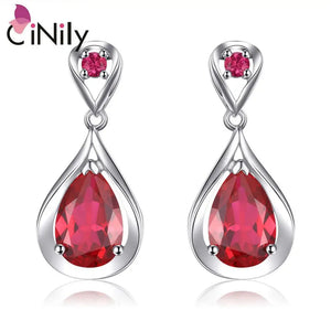 Red Ruby 925 Silver Earring for Women Fine Jewelry SE042