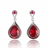 Red Ruby 925 Silver Earring for Women Fine Jewelry SE042