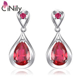 Red Ruby 925 Silver Earring for Women Fine Jewelry SE042