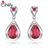 Red Ruby 925 Silver Earring for Women Fine Jewelry SE042