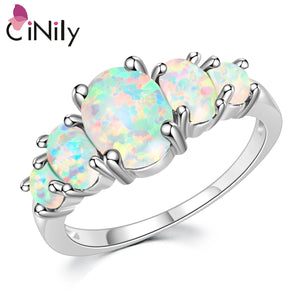 Fire Opal Rings Oval Big Stone Silver Plated Wedding Engagement Size 10 11 12