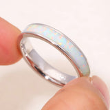 Fire Opal Stone Finger Ring Silver Plated Couples Rings
