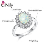 Opal & Round Cubic Zirconia Rings Fine Jewelry Promise Ring Wedding