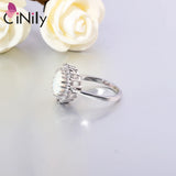 Opal & Round Cubic Zirconia Rings Fine Jewelry Promise Ring Wedding