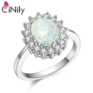 Opal & Round Cubic Zirconia Rings Fine Jewelry Promise Ring Wedding