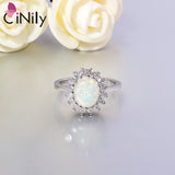 Opal & Round Cubic Zirconia Rings Fine Jewelry Promise Ring Wedding