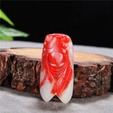 Cicada Red Jade Pendant Chinese Necklace Hand-Carved Natural Charm Jewellery